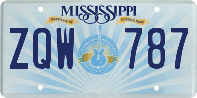 MS license plate ZQW787