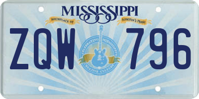 MS license plate ZQW796
