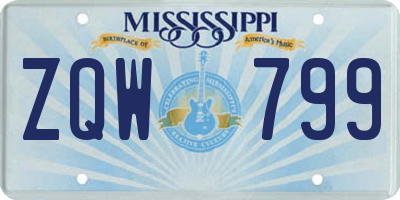 MS license plate ZQW799