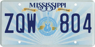 MS license plate ZQW804