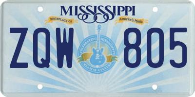 MS license plate ZQW805