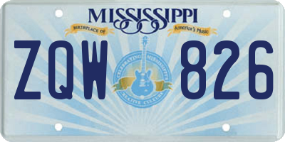 MS license plate ZQW826
