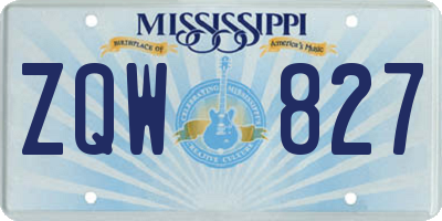 MS license plate ZQW827