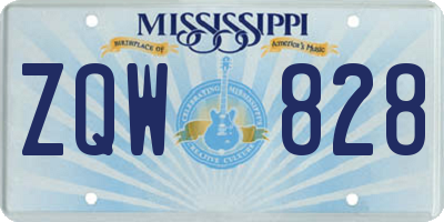 MS license plate ZQW828
