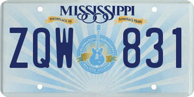 MS license plate ZQW831