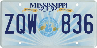 MS license plate ZQW836