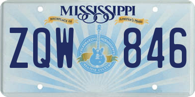 MS license plate ZQW846