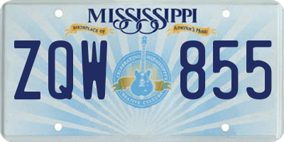 MS license plate ZQW855