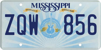 MS license plate ZQW856