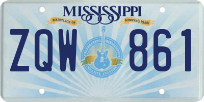 MS license plate ZQW861
