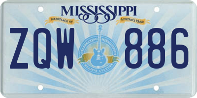 MS license plate ZQW886