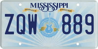 MS license plate ZQW889