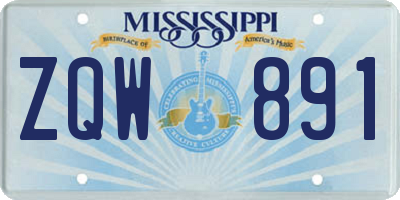 MS license plate ZQW891