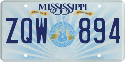 MS license plate ZQW894