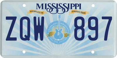 MS license plate ZQW897