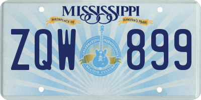 MS license plate ZQW899