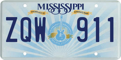 MS license plate ZQW911