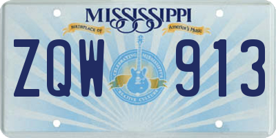 MS license plate ZQW913