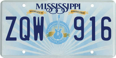 MS license plate ZQW916