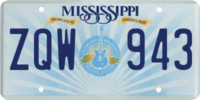 MS license plate ZQW943