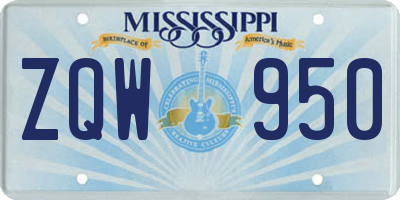 MS license plate ZQW950