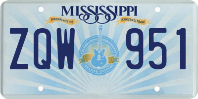 MS license plate ZQW951