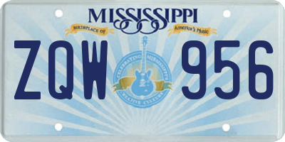 MS license plate ZQW956
