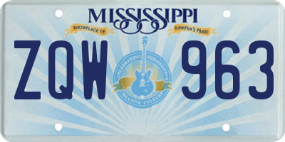 MS license plate ZQW963