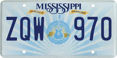 MS license plate ZQW970