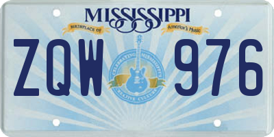 MS license plate ZQW976