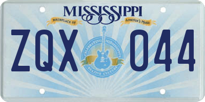 MS license plate ZQX044