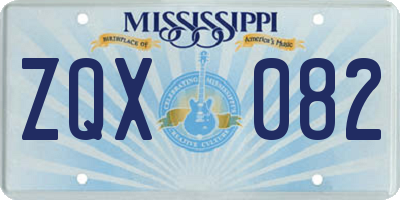 MS license plate ZQX082