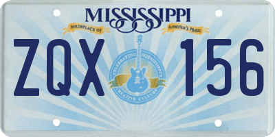 MS license plate ZQX156