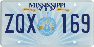MS license plate ZQX169