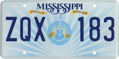 MS license plate ZQX183