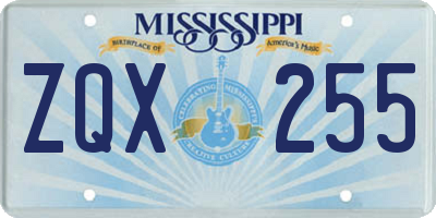 MS license plate ZQX255