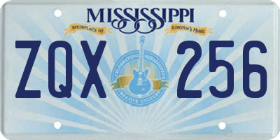 MS license plate ZQX256