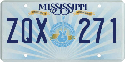 MS license plate ZQX271