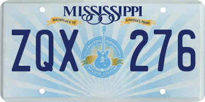 MS license plate ZQX276