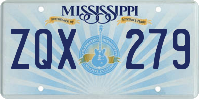 MS license plate ZQX279