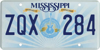 MS license plate ZQX284