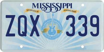 MS license plate ZQX339