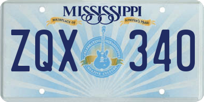MS license plate ZQX340