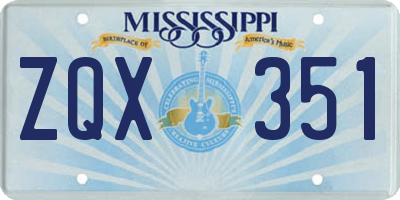 MS license plate ZQX351