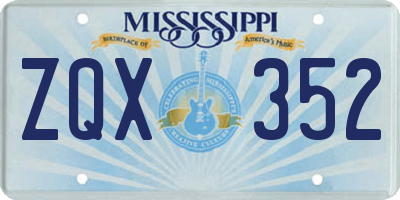 MS license plate ZQX352