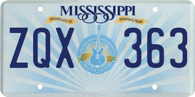 MS license plate ZQX363