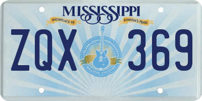 MS license plate ZQX369