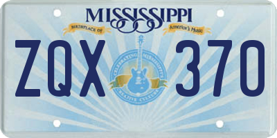 MS license plate ZQX370
