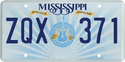 MS license plate ZQX371