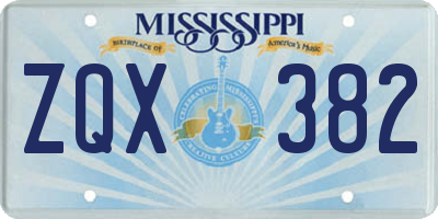 MS license plate ZQX382